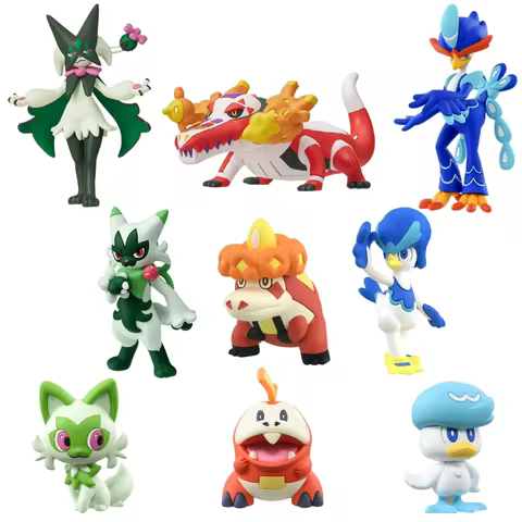 New Original TAKARA TOMY Pokemon Figures MS Skeledirge Quaxwell Crocalor PVC Anime Monster Collectio