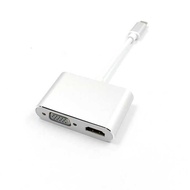 Yuchen 2 in 1 Mini Display Port Type C to HDMI VGA Display Port Cable Adapter for iMac Mac Mini Macbook Air/Pro/Pro Retina SurfacePro 1/2/3