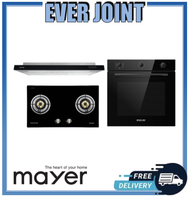 Mayer MMGH772HI [78cm] 2 Burner Glass Gas Hob + Mayer MMSI900LEDHS [90cm] Semi-Integrated Slimline Cooker Hood + Mayer MMDO8R [60cm] Built-in Oven with Smoke Ventilation System Bundle Deal!!