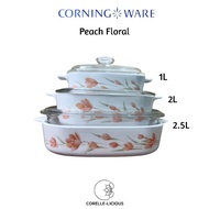 Vintage Corningware Peach Floral (Set of 3)