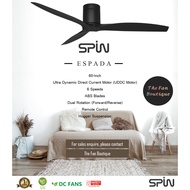 SPIN ESPADA 43" / 52" / 60" Designer Ceiling Fan w Remote Control (Optional LED Light Kit)