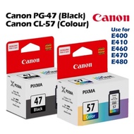CANON PG47 / CL57 / PG-47 / CL-57 / PG 47 / CL 57 BLACK INK COLOR INK CARTRIDGE FOR CANON E400 E410 E470