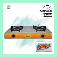 Chelstar Infrared Double Burner Gas Cooker Gas Stove J-2000 (Stainless Steel)