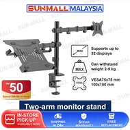 Monitor Stand Arm Laptop Stand Adjustable Dual Desktop up to 32" Monitor and up to 17" Laptop