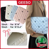 GEESO Laptop Bag Tablet Case Cute Embroidered Bow 13/15 Inches Waterproof Laptop Bag Tablet PC 蝴蝶结电脑