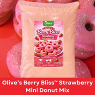 Olive’s Berry BlissTM Strawberry Mini Donut Mix 1KG – Soft & Fluffy Donuts | Just Add Egg & Water