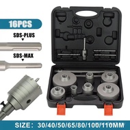 JinJiu Electric Hammer Wall Hole Driller Impact Drill Bit Round Shank Five-Pit Extension Rod 9PC Alu