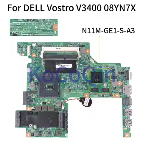 KoCoQin Laptop motherboard For DELL Vostro 3400 V3400 Mainboard CN-08YN7X 08YN7X 09297-1 48.4ES11.01