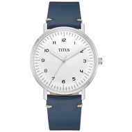 Solvil et Titus Interlude Men 3 Hands Quartz in Silver White Dial and Blue Leather Strap Watch W06-03070-001