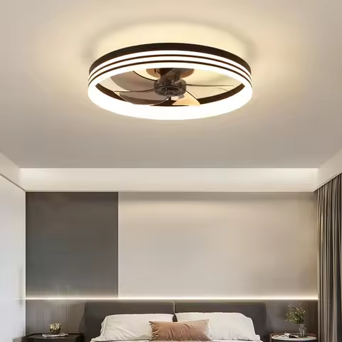 Black Ceiling Fan Light Lightweight Chandelier Fan Remote Embedded Dimmable LED Ceiling Light Ceilin