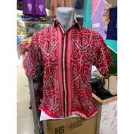 KEMEJA Pua kumbu kalimantan woven shirt - jepara ethnic blanket with sintang motif