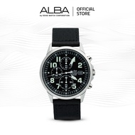 ALBA Jam Tangan Pria AM3853 Quartz Black canvas strap Watch