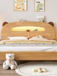 Modern Simple Bear Design Children's Bed Solid Wood 1.5 Meters for Boys And Girls Sampo Kingdom Furn