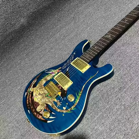 Free Delivery Electric Guitar Black Rosewood Neck Mahogany Body PRS Custom 24 Dragon