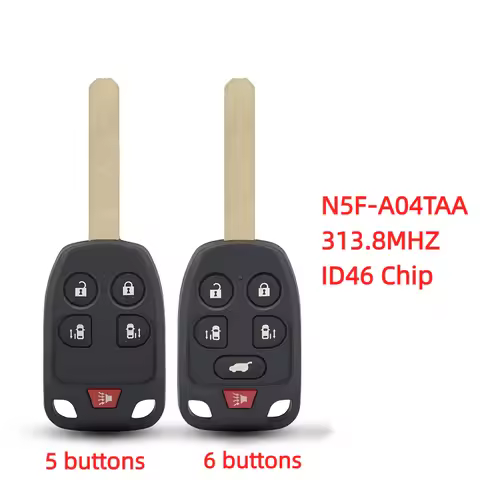 Remote key 313.8Mhz 5/6 button ID46 chip for 2011 2012 2013 for Honda Odyssey FCC N5F-A04TAA