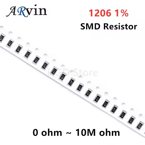 200Pcs 1% 1206 SMD Resistor 0R ~ 10M 1/4W 0 0.1 1 10 100 150 220 330 ohm 1K 2.2K 4.7K 10K 100K 1R 10