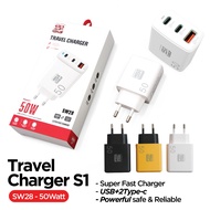 Superone S1 50W Fast Charging Adapter 1USB 2Type-C
