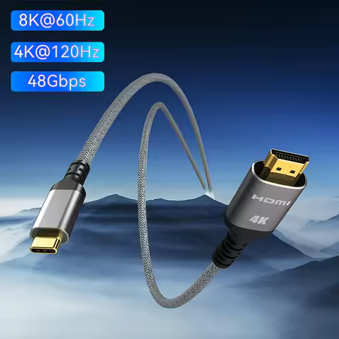 USB C to HDMI-Compatible Cable 8K 4K Type C to HDMI 2.1 Thunderbolt 3 4 to 8K60Hz 4K120Hz for iphone
