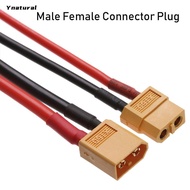 YNATURAL XT60 Connector Plug With Silicone Wire Model Accessories 12 AWG/14 AWG Wires Female / male