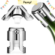 PDONY 2Pcs Wine Stopper, Silver Easy to Use Champagne Stoppers, Reusable Keep Fresh Stainless Steel Wine Saver Bar