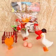 Animal World Toys Rubber Animal Toys Farm Animal/s Rubber Chicken and Duck/s Animal Toys for Kids An