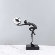 Style Light Abstract Cast Iron Gymnastics Figure Ornament for Hotel TV Cabinet Study