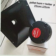 Paket corong 22 x 22 cm dan driver tweeter ACR piezo 1 original