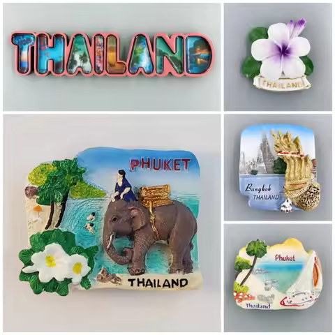 Thailand Refrigerator Stickers Phuket Travelling Souvenirs Bangkok Krabi Fridge Magnets Home Decorat