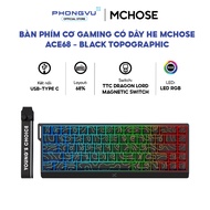 HE MCHOSE Ace68 Wired Mechanical Gaming Keyboard - Black Topographic - Magnetic Switch -