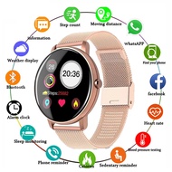 【NEW Ready Stock】2021 2021 Men's Smart Watch Blood Pressure Heart Rate Monitor Full Touch Round Waterproof Ladies Sports Watch for Android