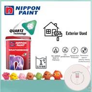 Nippon Weatherbond Small Szie 1L | Weatherbond Exterior Wall Paint | White | Cat dinding luar | Nipp