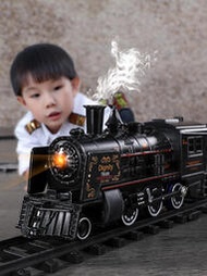 【惠惠市集】兒童電動小火車軌道蒸汽動車益智玩具男孩高鐵停車場模型生日禮物