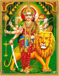 Durgai Amman Singam Green Background