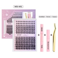 D i y l a s h Segmented Extension 2 8 0 Clusters Golden Tweezers Self-Grafting Soft False Eyelashes