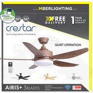 [DC Motor ] CRESTAR Airis+ DC Ceiling Fan 50/56"  with  Dimmable 25W LED & LCD Remote Control
