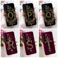 For itel a95 A95 5G Case Letter Crown A-Z Silicone TPU Black Cover For ITEL A95 5G 6.67" Shockproof 