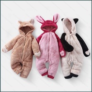 YT2 Baby Winter Warm Romper Plush Bunny and Panda Comfy Home Bodysuit YT2