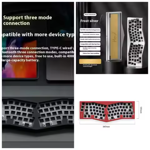 Mechanical Keyboard Set RGB Tri-Mode Aluminium Alloy Gaming Keyboard Kit