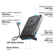 Vention® Pin dự phòng không dây dung lượng cực cao 10000mAh 35W Sạc nhanh có màn hình LED Cổng USB-C