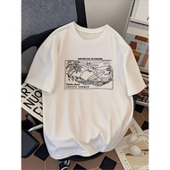 Baju-T lelaki leher bulat pelbagai guna bercetak kasual musim panas atasan 777