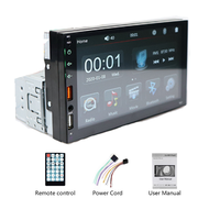 1 Din 7 นิ้วรถวิทยุ MP5 เครื่องเล่นมัลติมีเดียความละเอียดสูงหน้าจอสัมผัส FM AUX อินพุตบลูทู ธ USB Mi