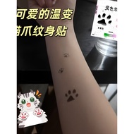 Temperature Change Cat Paw Tattoo Sticker Body Temperature Change Color Body Sticker Waterproof Long