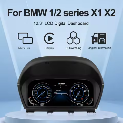 12.3 ''Digital Instrument Cluster for BMW 1/2 series X1 X2 F20/F22/F39/F48/F49/F52 IPS screen Panel 