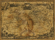 Vintage World Map Atlas Globe Earth Compass A1 Poster Print Art