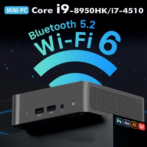 2026 Mini PC Core i9-8950HK/i7-4510 Windows 11 Desktop Pc Gaming Computer 16GB DDR4 1TB SSD WiFi 6 B
