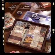 Whitespace ins Aesthetic Journal Box Scrapbooking Junk Journal Set Vintage Notebook Stickers