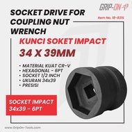 MATA DOUBLE SOCKET DRIVE 34X39 FOR COUPLING NUT WRENCH - IMPACT SOCKET WRENCH CVT CLUTCH NUT KEY 34 