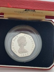 1980 IOM Christmas 50p Coin D Die Silver Proof Limited Edition 5000 Isle Of Man/with COA/曼島/超過40年銀幣
