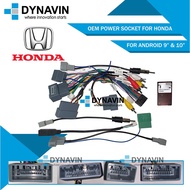 Dynavin Car Stereo Power Harness Socket Honda For Android Player 9"/10
