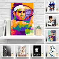 Tennis Rogers Legend Federer Sports Player Star Quotes Poster Prints Wall Art Canvas Painting Pictur